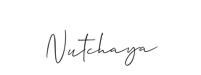 You should practise on your own different ways (Allison_Script) to write your name (Nutchaya) in signature. don't let someone else do it for you. Nutchaya signature style 2 images and pictures png