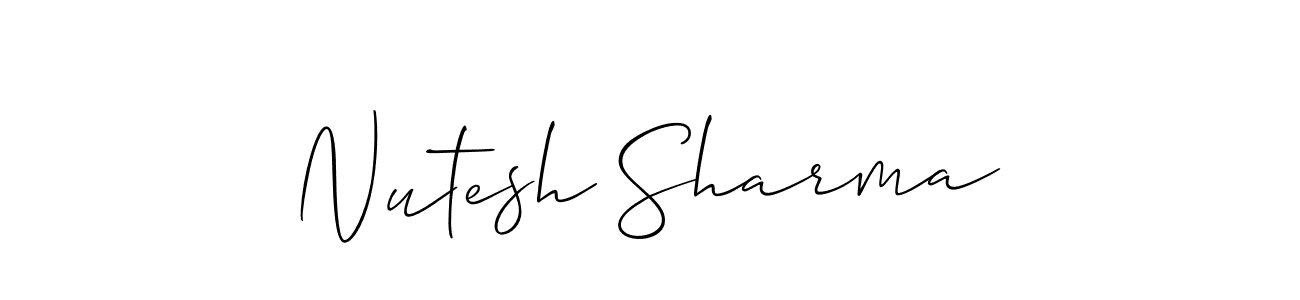 The best way (Allison_Script) to make a short signature is to pick only two or three words in your name. The name Nutesh Sharma include a total of six letters. For converting this name. Nutesh Sharma signature style 2 images and pictures png