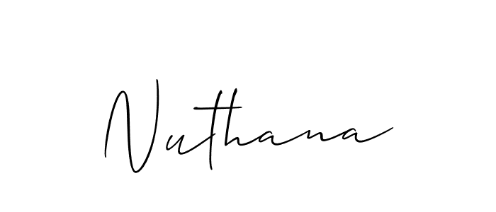 Make a beautiful signature design for name Nuthana. Use this online signature maker to create a handwritten signature for free. Nuthana signature style 2 images and pictures png