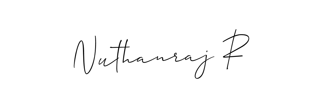 Also we have Nuthanraj R name is the best signature style. Create professional handwritten signature collection using Allison_Script autograph style. Nuthanraj R signature style 2 images and pictures png