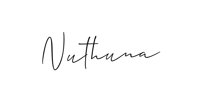 if you are searching for the best signature style for your name Nuthuna. so please give up your signature search. here we have designed multiple signature styles  using Allison_Script. Nuthuna signature style 2 images and pictures png