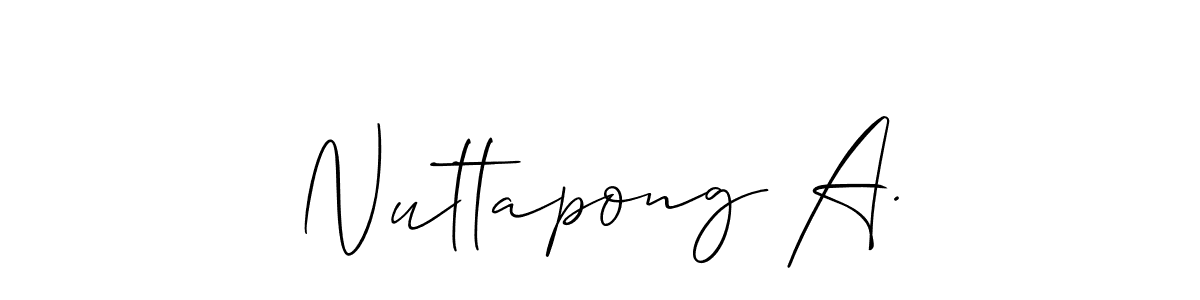 This is the best signature style for the Nuttapong A. name. Also you like these signature font (Allison_Script). Mix name signature. Nuttapong A. signature style 2 images and pictures png