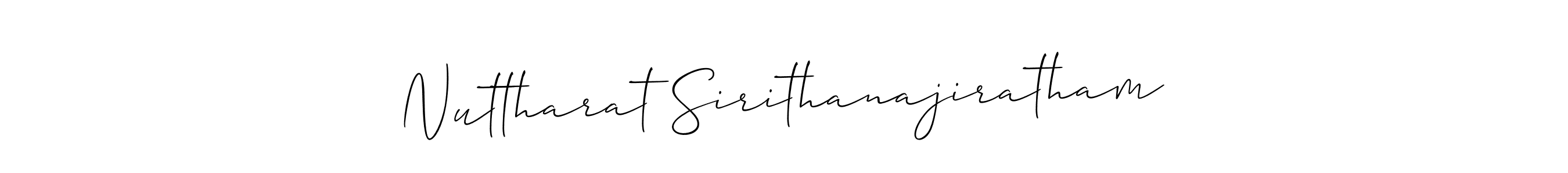 It looks lik you need a new signature style for name Nuttharat Sirithanajiratham. Design unique handwritten (Allison_Script) signature with our free signature maker in just a few clicks. Nuttharat Sirithanajiratham signature style 2 images and pictures png