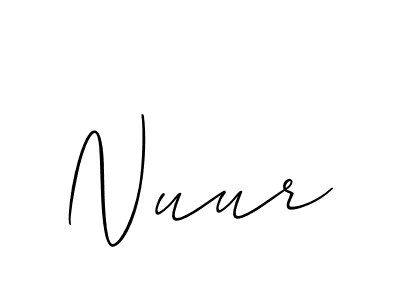 Make a beautiful signature design for name Nuur. With this signature (Allison_Script) style, you can create a handwritten signature for free. Nuur signature style 2 images and pictures png