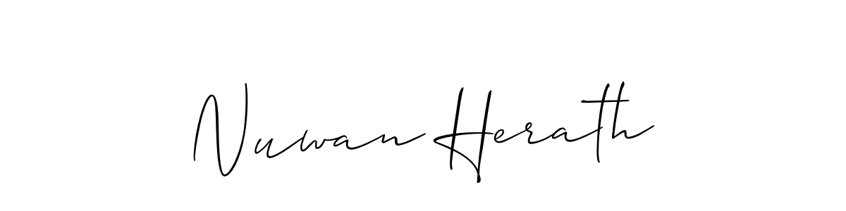 How to make Nuwan Herath signature? Allison_Script is a professional autograph style. Create handwritten signature for Nuwan Herath name. Nuwan Herath signature style 2 images and pictures png