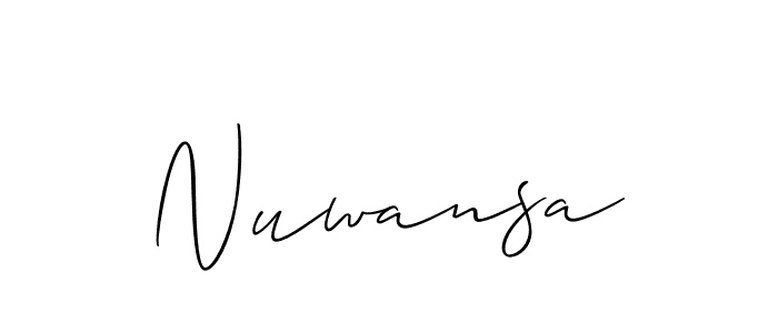 Use a signature maker to create a handwritten signature online. With this signature software, you can design (Allison_Script) your own signature for name Nuwansa. Nuwansa signature style 2 images and pictures png