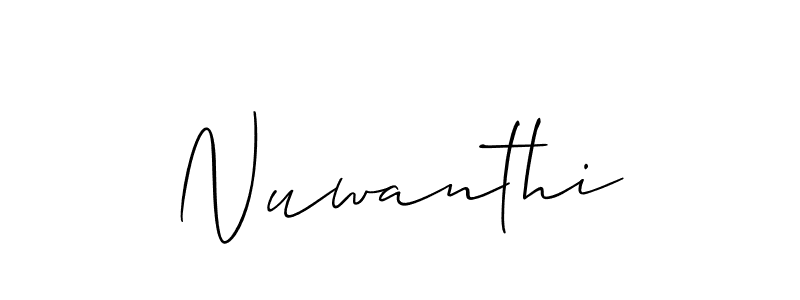 Make a beautiful signature design for name Nuwanthi. With this signature (Allison_Script) style, you can create a handwritten signature for free. Nuwanthi signature style 2 images and pictures png