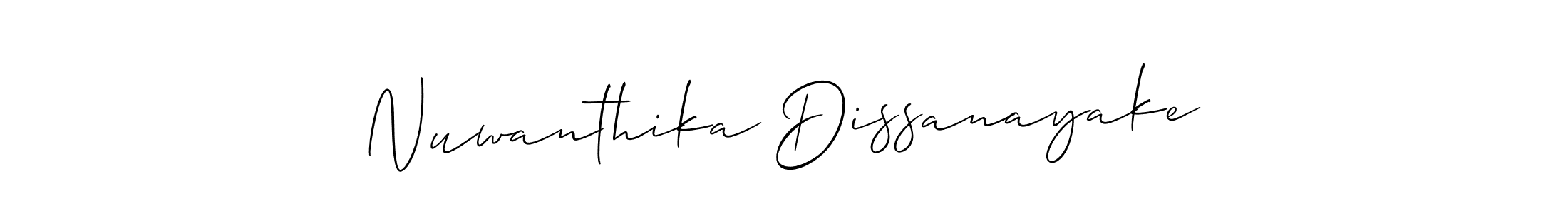Nuwanthika Dissanayake stylish signature style. Best Handwritten Sign (Allison_Script) for my name. Handwritten Signature Collection Ideas for my name Nuwanthika Dissanayake. Nuwanthika Dissanayake signature style 2 images and pictures png