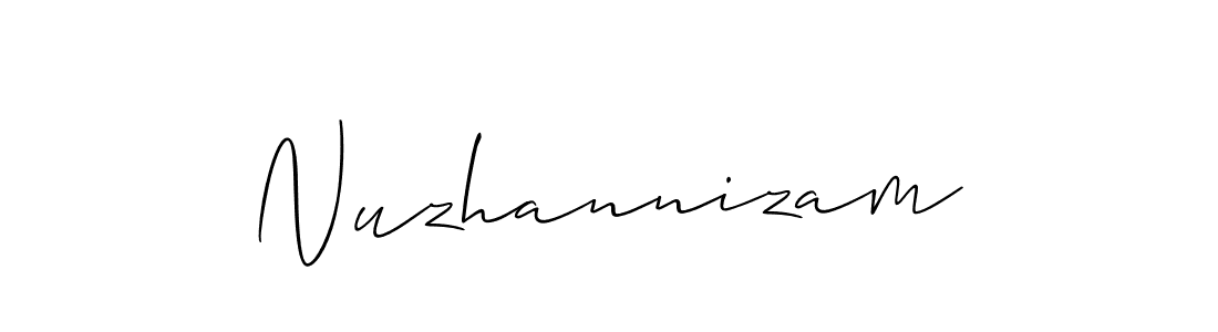 The best way (Allison_Script) to make a short signature is to pick only two or three words in your name. The name Nuzhannizam include a total of six letters. For converting this name. Nuzhannizam signature style 2 images and pictures png