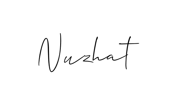 Nuzhat stylish signature style. Best Handwritten Sign (Allison_Script) for my name. Handwritten Signature Collection Ideas for my name Nuzhat. Nuzhat signature style 2 images and pictures png