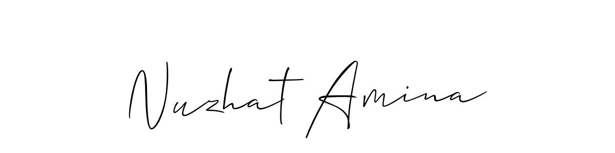 Design your own signature with our free online signature maker. With this signature software, you can create a handwritten (Allison_Script) signature for name Nuzhat Amina. Nuzhat Amina signature style 2 images and pictures png
