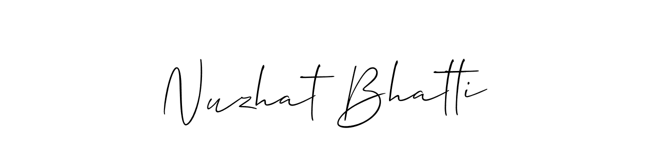 You can use this online signature creator to create a handwritten signature for the name Nuzhat Bhatti. This is the best online autograph maker. Nuzhat Bhatti signature style 2 images and pictures png