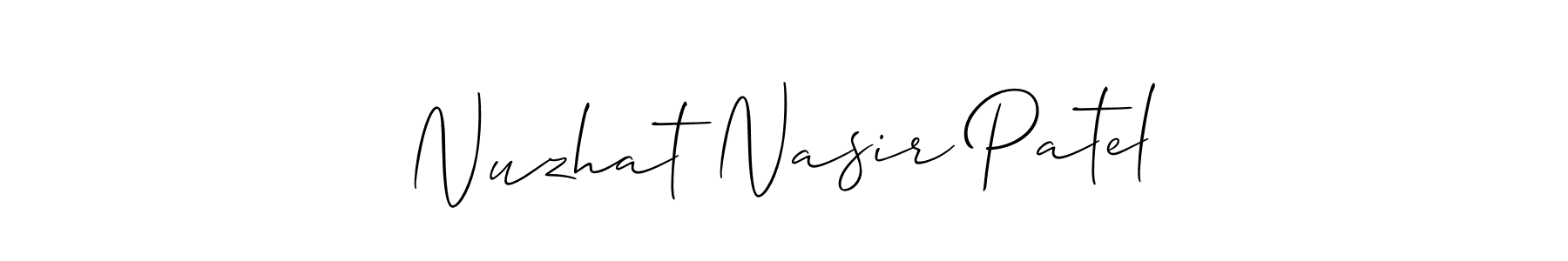 How to Draw Nuzhat Nasir Patel signature style? Allison_Script is a latest design signature styles for name Nuzhat Nasir Patel. Nuzhat Nasir Patel signature style 2 images and pictures png