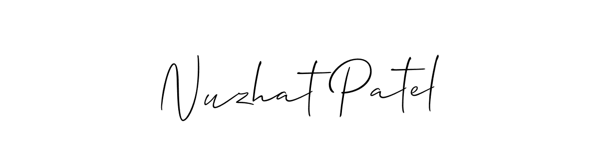 Also You can easily find your signature by using the search form. We will create Nuzhat Patel name handwritten signature images for you free of cost using Allison_Script sign style. Nuzhat Patel signature style 2 images and pictures png