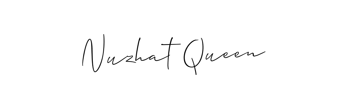 Use a signature maker to create a handwritten signature online. With this signature software, you can design (Allison_Script) your own signature for name Nuzhat Queen. Nuzhat Queen signature style 2 images and pictures png