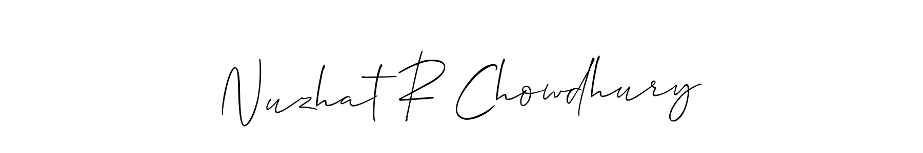 Make a beautiful signature design for name Nuzhat R Chowdhury. Use this online signature maker to create a handwritten signature for free. Nuzhat R Chowdhury signature style 2 images and pictures png