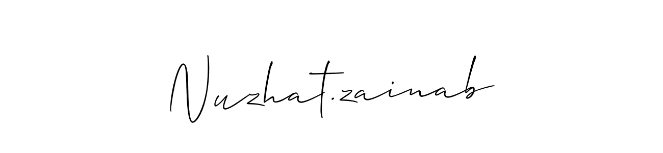 if you are searching for the best signature style for your name Nuzhat.zainab. so please give up your signature search. here we have designed multiple signature styles  using Allison_Script. Nuzhat.zainab signature style 2 images and pictures png