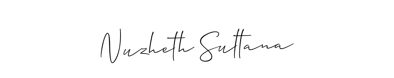 Design your own signature with our free online signature maker. With this signature software, you can create a handwritten (Allison_Script) signature for name Nuzheth Sultana. Nuzheth Sultana signature style 2 images and pictures png