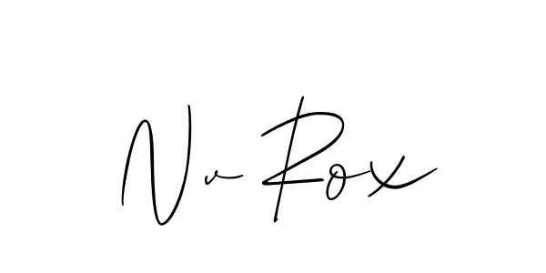 Allison_Script is a professional signature style that is perfect for those who want to add a touch of class to their signature. It is also a great choice for those who want to make their signature more unique. Get Nv Rox name to fancy signature for free. Nv Rox signature style 2 images and pictures png