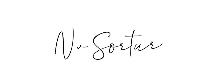 Use a signature maker to create a handwritten signature online. With this signature software, you can design (Allison_Script) your own signature for name Nv Sortur. Nv Sortur signature style 2 images and pictures png