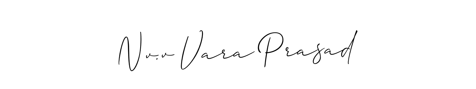 This is the best signature style for the Nv.v Vara Prasad name. Also you like these signature font (Allison_Script). Mix name signature. Nv.v Vara Prasad signature style 2 images and pictures png