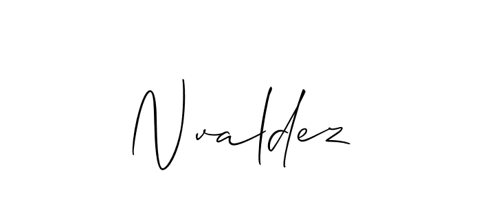 Design your own signature with our free online signature maker. With this signature software, you can create a handwritten (Allison_Script) signature for name Nvaldez. Nvaldez signature style 2 images and pictures png