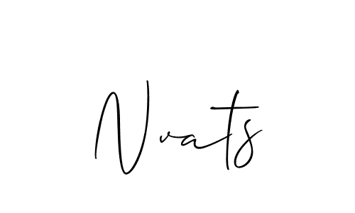 The best way (Allison_Script) to make a short signature is to pick only two or three words in your name. The name Nvats include a total of six letters. For converting this name. Nvats signature style 2 images and pictures png