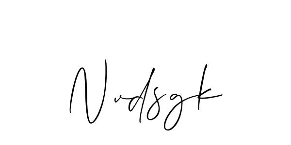 Make a beautiful signature design for name Nvdsgk. With this signature (Allison_Script) style, you can create a handwritten signature for free. Nvdsgk signature style 2 images and pictures png