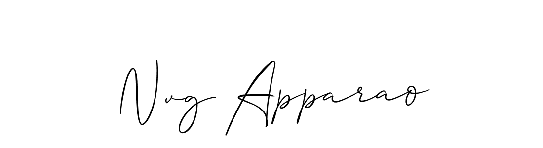 Allison_Script is a professional signature style that is perfect for those who want to add a touch of class to their signature. It is also a great choice for those who want to make their signature more unique. Get Nvg Apparao name to fancy signature for free. Nvg Apparao signature style 2 images and pictures png