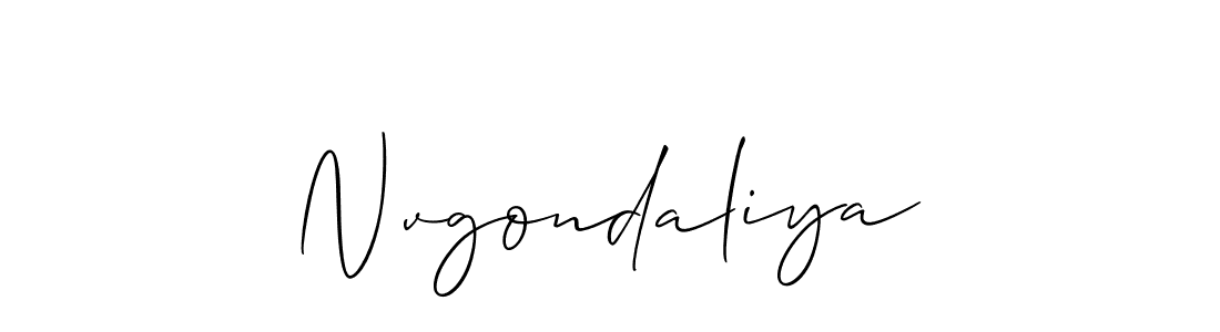Similarly Allison_Script is the best handwritten signature design. Signature creator online .You can use it as an online autograph creator for name Nvgondaliya. Nvgondaliya signature style 2 images and pictures png