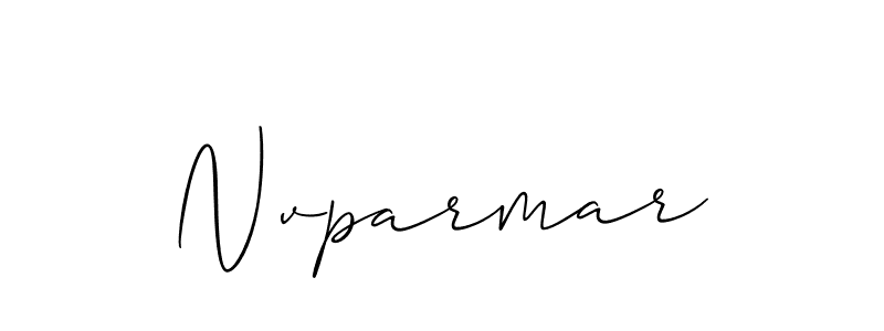 Make a beautiful signature design for name Nvparmar. With this signature (Allison_Script) style, you can create a handwritten signature for free. Nvparmar signature style 2 images and pictures png