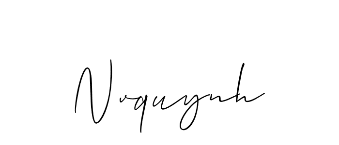 The best way (Allison_Script) to make a short signature is to pick only two or three words in your name. The name Nvquynh include a total of six letters. For converting this name. Nvquynh signature style 2 images and pictures png