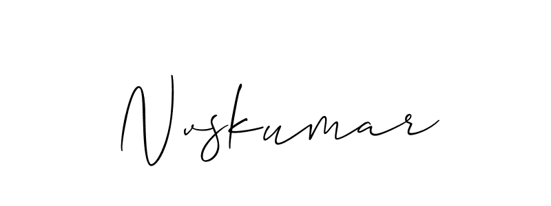 How to Draw Nvskumar signature style? Allison_Script is a latest design signature styles for name Nvskumar. Nvskumar signature style 2 images and pictures png