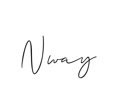 Design your own signature with our free online signature maker. With this signature software, you can create a handwritten (Allison_Script) signature for name Nway. Nway signature style 2 images and pictures png