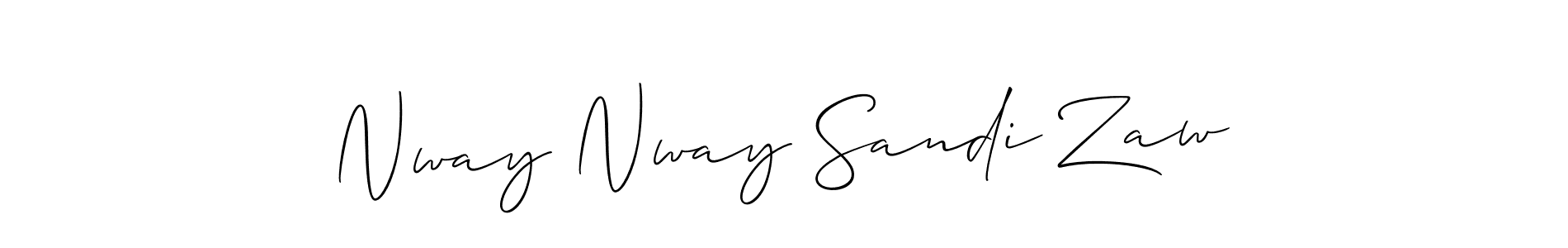 Make a beautiful signature design for name Nway Nway Sandi Zaw. With this signature (Allison_Script) style, you can create a handwritten signature for free. Nway Nway Sandi Zaw signature style 2 images and pictures png