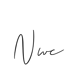 Make a beautiful signature design for name Nwc. With this signature (Allison_Script) style, you can create a handwritten signature for free. Nwc signature style 2 images and pictures png