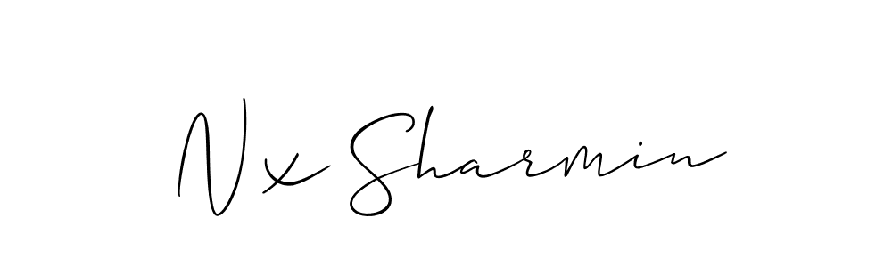 Use a signature maker to create a handwritten signature online. With this signature software, you can design (Allison_Script) your own signature for name Nx Sharmin. Nx Sharmin signature style 2 images and pictures png