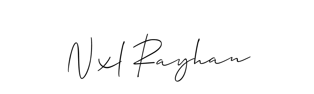 You should practise on your own different ways (Allison_Script) to write your name (Nxl Rayhan) in signature. don't let someone else do it for you. Nxl Rayhan signature style 2 images and pictures png