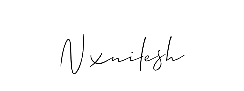 The best way (Allison_Script) to make a short signature is to pick only two or three words in your name. The name Nxnilesh include a total of six letters. For converting this name. Nxnilesh signature style 2 images and pictures png