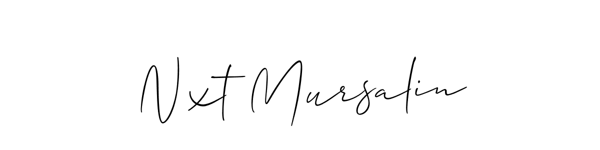 Nxt Mursalin stylish signature style. Best Handwritten Sign (Allison_Script) for my name. Handwritten Signature Collection Ideas for my name Nxt Mursalin. Nxt Mursalin signature style 2 images and pictures png