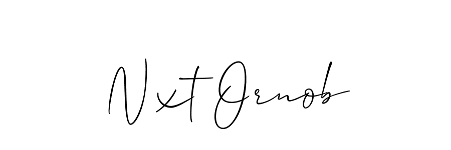 The best way (Allison_Script) to make a short signature is to pick only two or three words in your name. The name Nxt Ornob include a total of six letters. For converting this name. Nxt Ornob signature style 2 images and pictures png