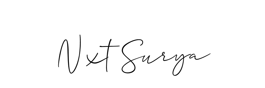 Also You can easily find your signature by using the search form. We will create Nxt Surya name handwritten signature images for you free of cost using Allison_Script sign style. Nxt Surya signature style 2 images and pictures png