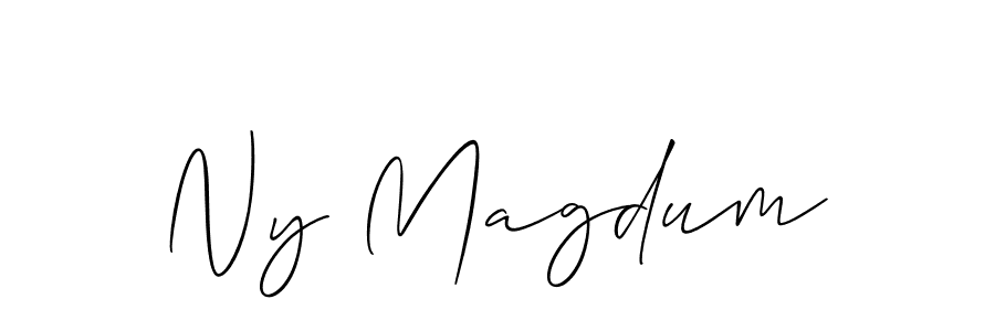 Allison_Script is a professional signature style that is perfect for those who want to add a touch of class to their signature. It is also a great choice for those who want to make their signature more unique. Get Ny Magdum name to fancy signature for free. Ny Magdum signature style 2 images and pictures png