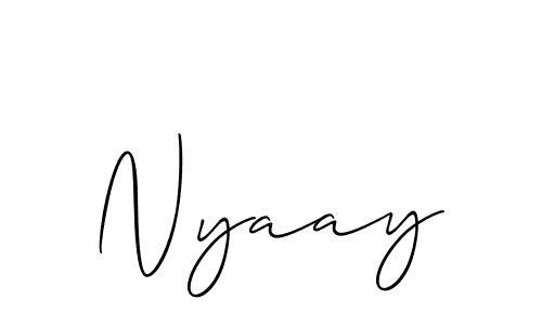 Allison_Script is a professional signature style that is perfect for those who want to add a touch of class to their signature. It is also a great choice for those who want to make their signature more unique. Get Nyaay name to fancy signature for free. Nyaay signature style 2 images and pictures png