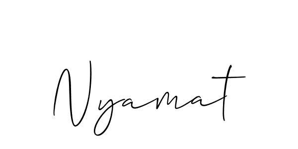 How to make Nyamat name signature. Use Allison_Script style for creating short signs online. This is the latest handwritten sign. Nyamat signature style 2 images and pictures png