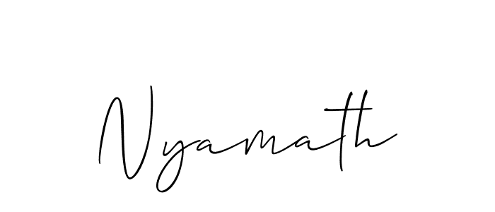 Create a beautiful signature design for name Nyamath. With this signature (Allison_Script) fonts, you can make a handwritten signature for free. Nyamath signature style 2 images and pictures png