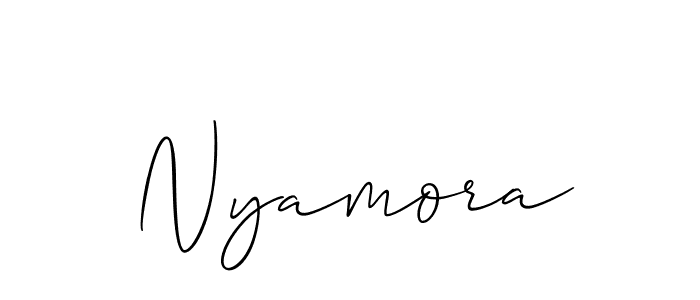 How to Draw Nyamora signature style? Allison_Script is a latest design signature styles for name Nyamora. Nyamora signature style 2 images and pictures png