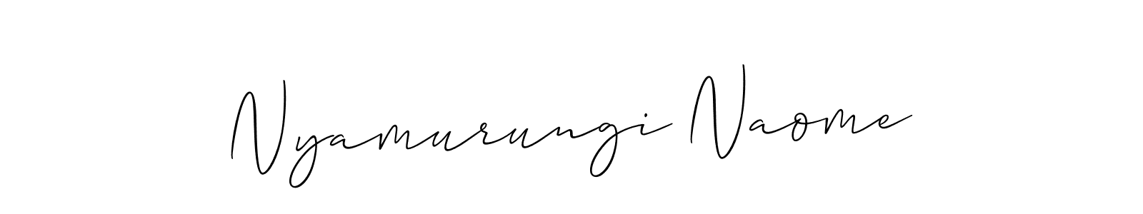 Design your own signature with our free online signature maker. With this signature software, you can create a handwritten (Allison_Script) signature for name Nyamurungi Naome. Nyamurungi Naome signature style 2 images and pictures png