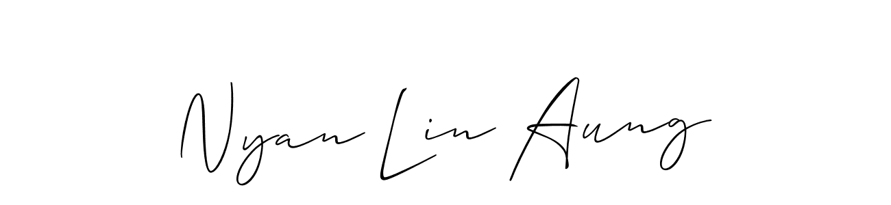 Design your own signature with our free online signature maker. With this signature software, you can create a handwritten (Allison_Script) signature for name Nyan Lin Aung. Nyan Lin Aung signature style 2 images and pictures png