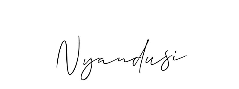 Allison_Script is a professional signature style that is perfect for those who want to add a touch of class to their signature. It is also a great choice for those who want to make their signature more unique. Get Nyandusi name to fancy signature for free. Nyandusi signature style 2 images and pictures png